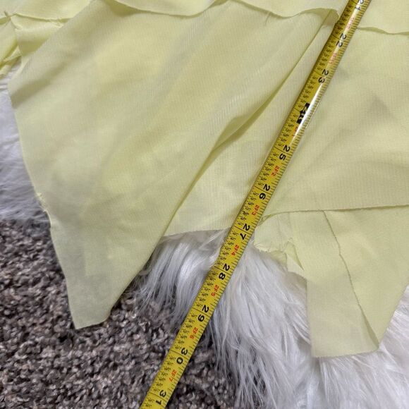 Vintage 1970s 70s Yellow Tunic Top Floral Flower Handkerchief Blouse XS - Picture 7 of 7